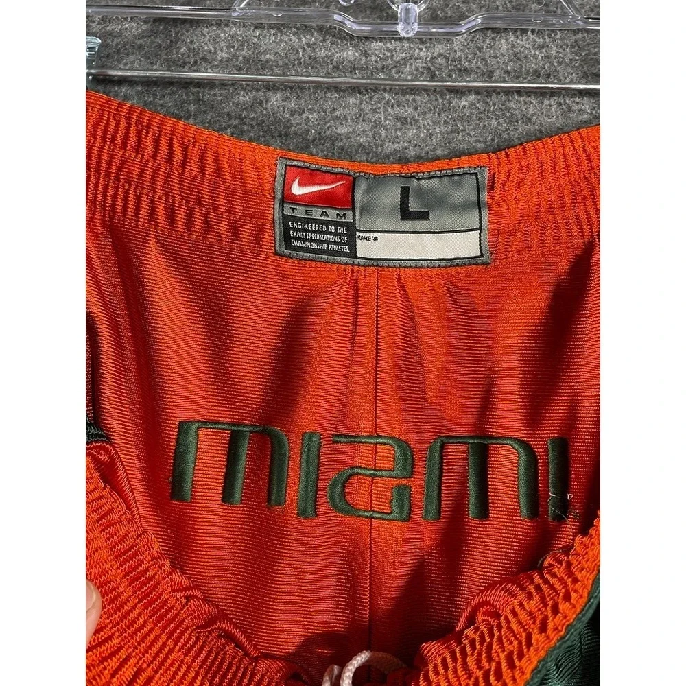 Miami Hurricanes Shorts Mens Large Nike NCAA Basketball Reversible Dazzle Shiny